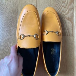 Gucci Horsebit Accent leather yellow loafers